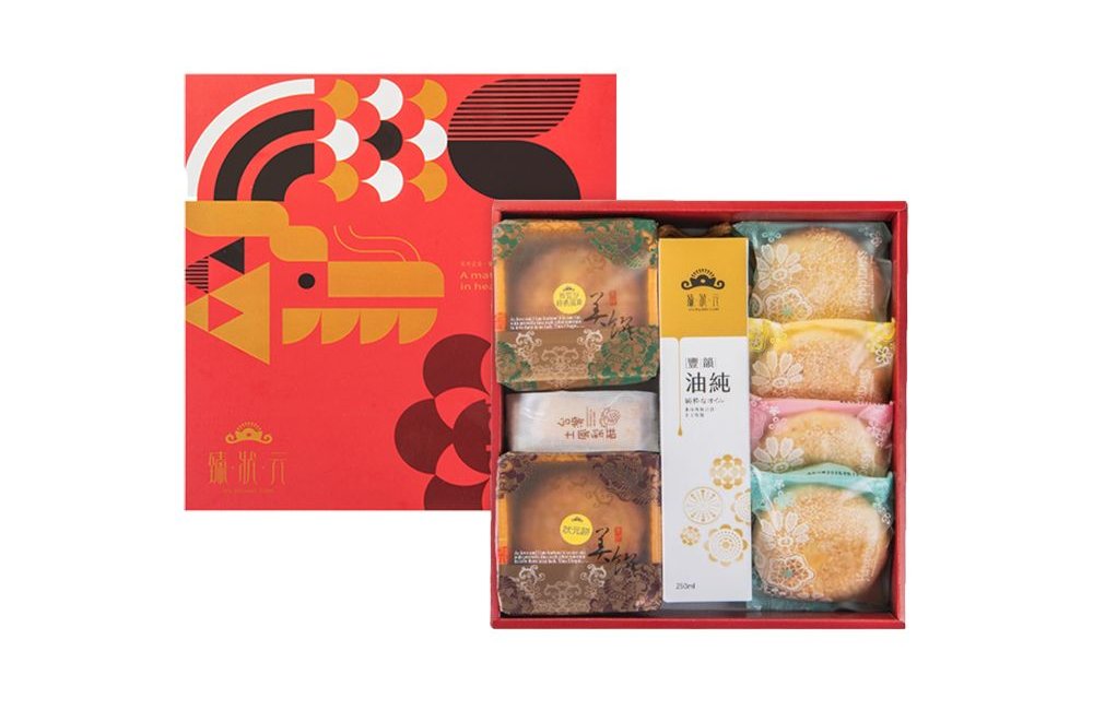 臻情禮盒<br>狀元餅+烏豆沙核桃+土鳳梨酥+小Q餅+黑麻油